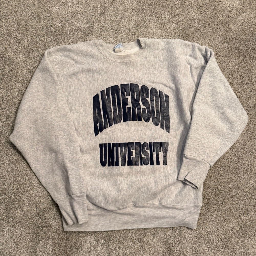 Vintage Crable Sportswear Anderson University Sweatshirt XL Gray Made in USA